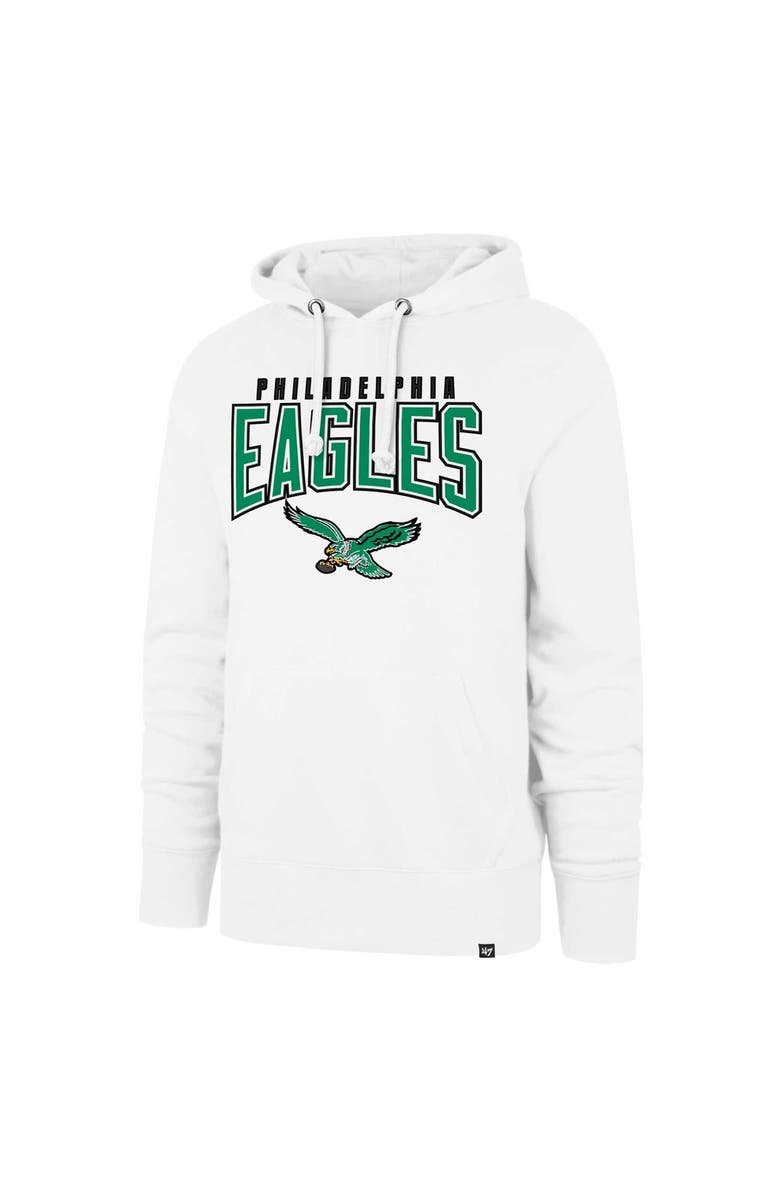 '47 Men's '47 White Philadelphia Eagles Elements Arch Headline Pullover Hoodie, Alternate, color, White
