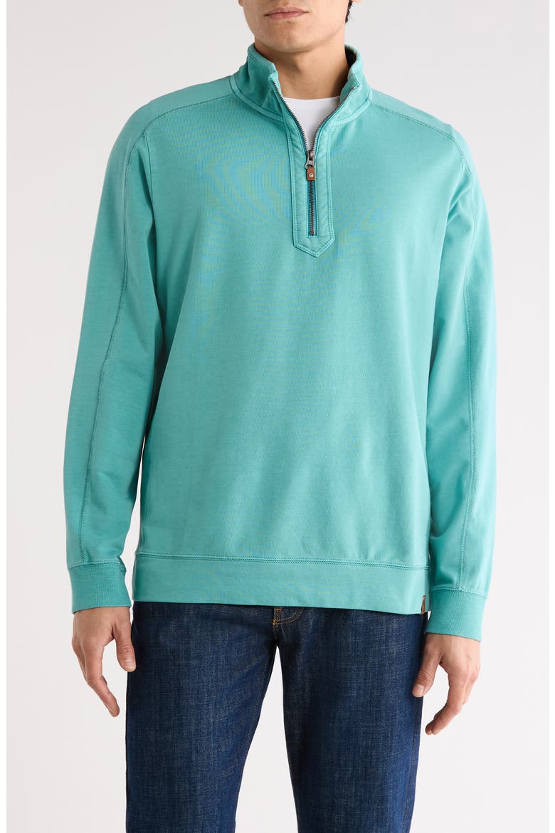 Ben & Terry Half Zip Sweatshirt, Main, color, BRISTOL BLUE