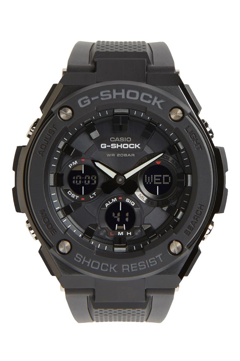 Ana-Digi Solar Watch, 46mm, Main, color, BLACK