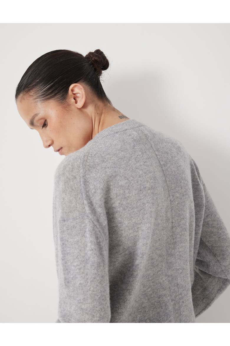 Scarlett Cashmere V Neck Sweater, Alternate, color, Grey Marl