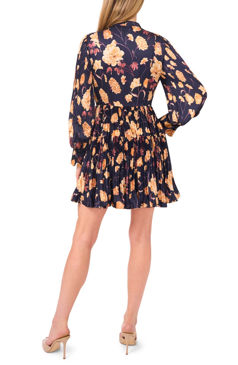 Ted Baker Floral Print Pleated Shirtdress, Alternate, color, Baritone Blue