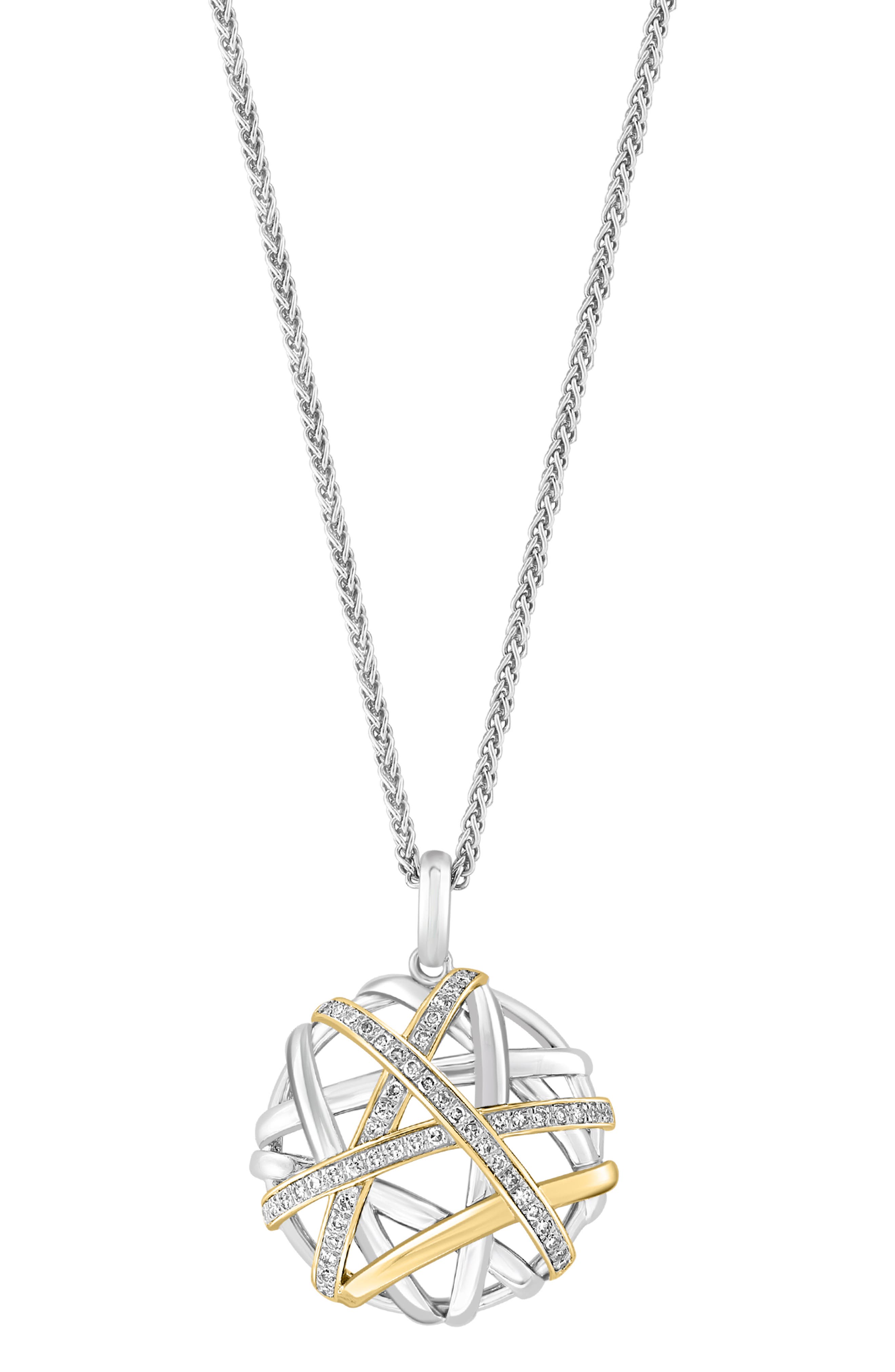 EFFY Sterling Silver Diamond Necklace - 0.25" ctw