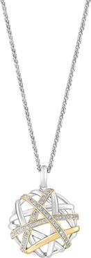 EFFY Sterling Silver Diamond Necklace - 0.25" ctw