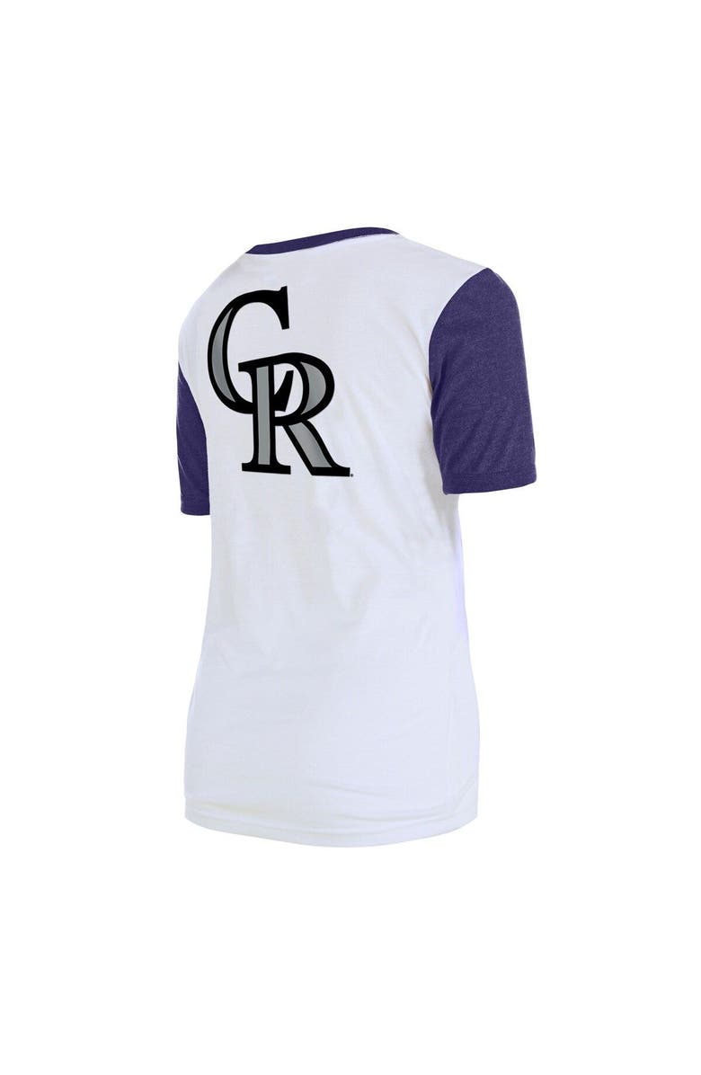 New Era Women's New Era White Colorado Rockies Colorblock T-Shirt, Alternate, color, 
