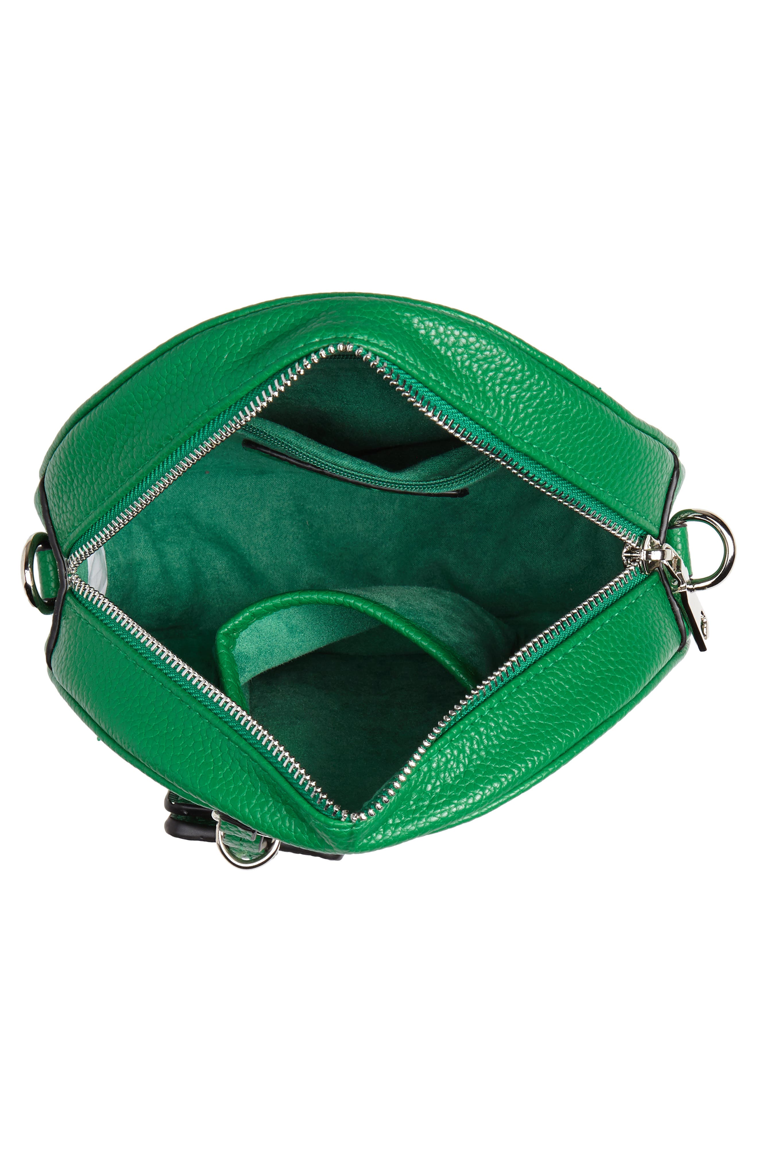 Pebbled Faux Leather Canteen Bag, Alternate, color, GREEN