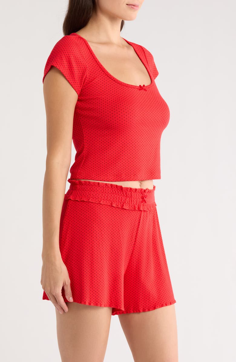 KILO BRAVA Print Short Sleeve Pajama Top, Alternate, color, Scarlett Dot