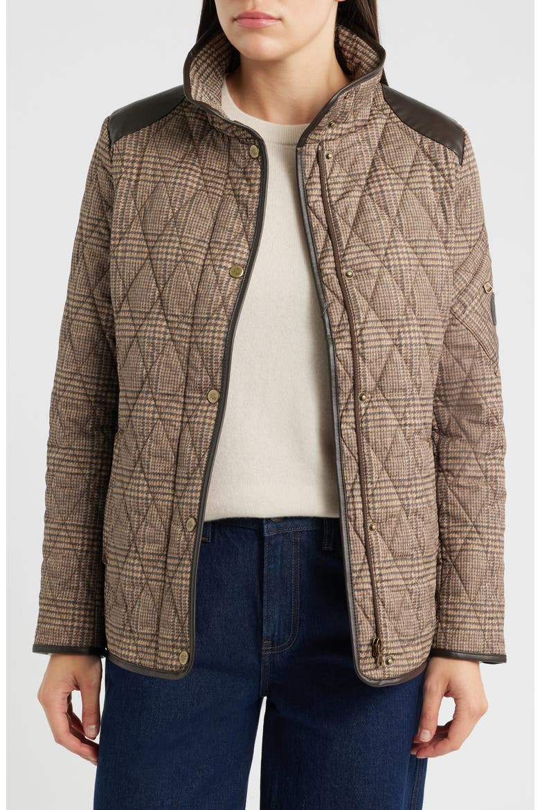 Houndstooth Quilted Barn Jacket, Alternate, color, HAZEL PLAID