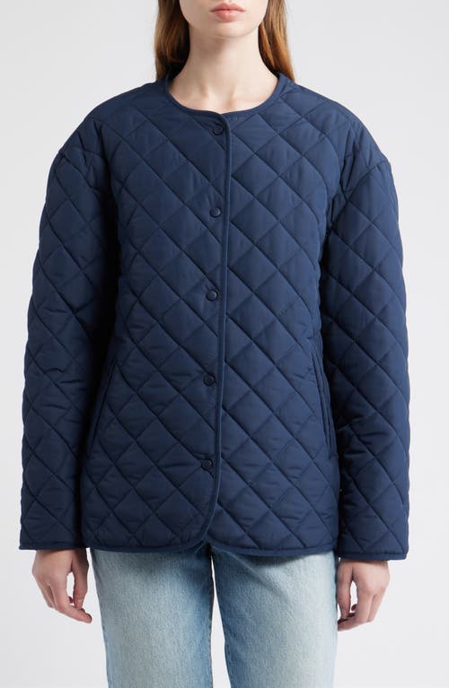 Thread & Supply Quilted Puffer Jacket In Blue