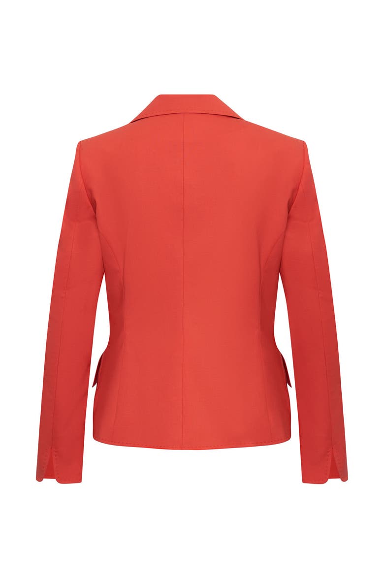Cool Wool Blazer With Flower Application, Main, color, Coral Red