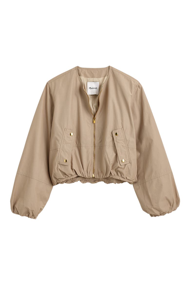 Bubble Sleeve Bomber Jacket, Alternate, color, KHAKI