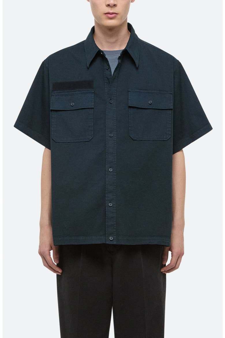 GD Uniform Short Sleeve Stretch Twill Button Up Shirt, Main, color, PINE