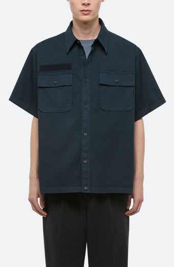 Helmut Lang GD Uniform Short Sleeve Stretch Twill Button Up Shirt
