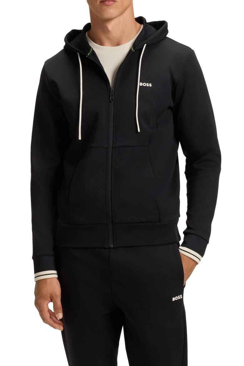 FZ Zone Cotton Blend Zip Hoodie, Main, color, BLACK