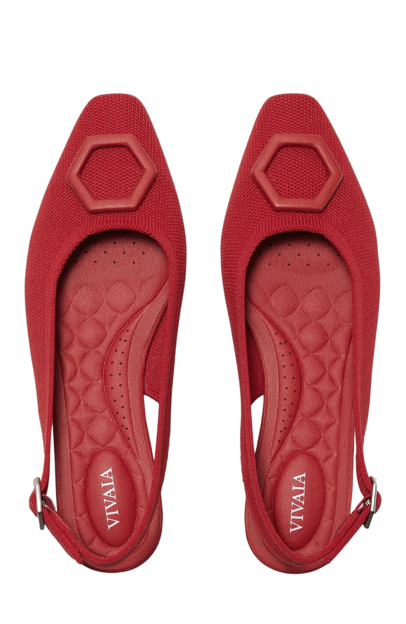 VIVAIA Mini Square-Toe Slingback Sandals, Alternate, color, Ruby  Red