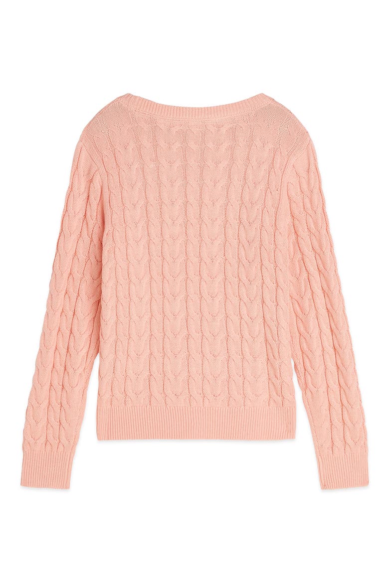 Kids' Cable Stitch Sweater, Alternate, color, APRICOT BLUSH