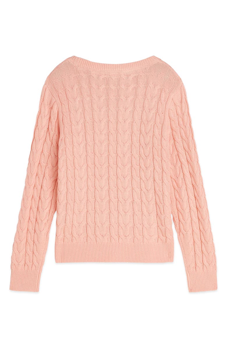Scotch & Soda Kids' Cable Stitch Sweater, Alternate, color, Pink/ Yellow