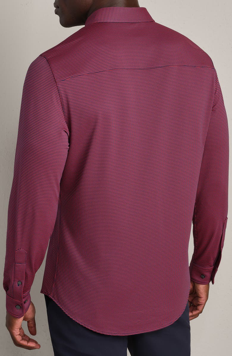 Rhone Commuter<sup>®</sup> Slim Fit Sharktooth Wrinkle Resistant Stretch Button-Up Shirt, Alternate, color, Navy/ Red Shark Tooth