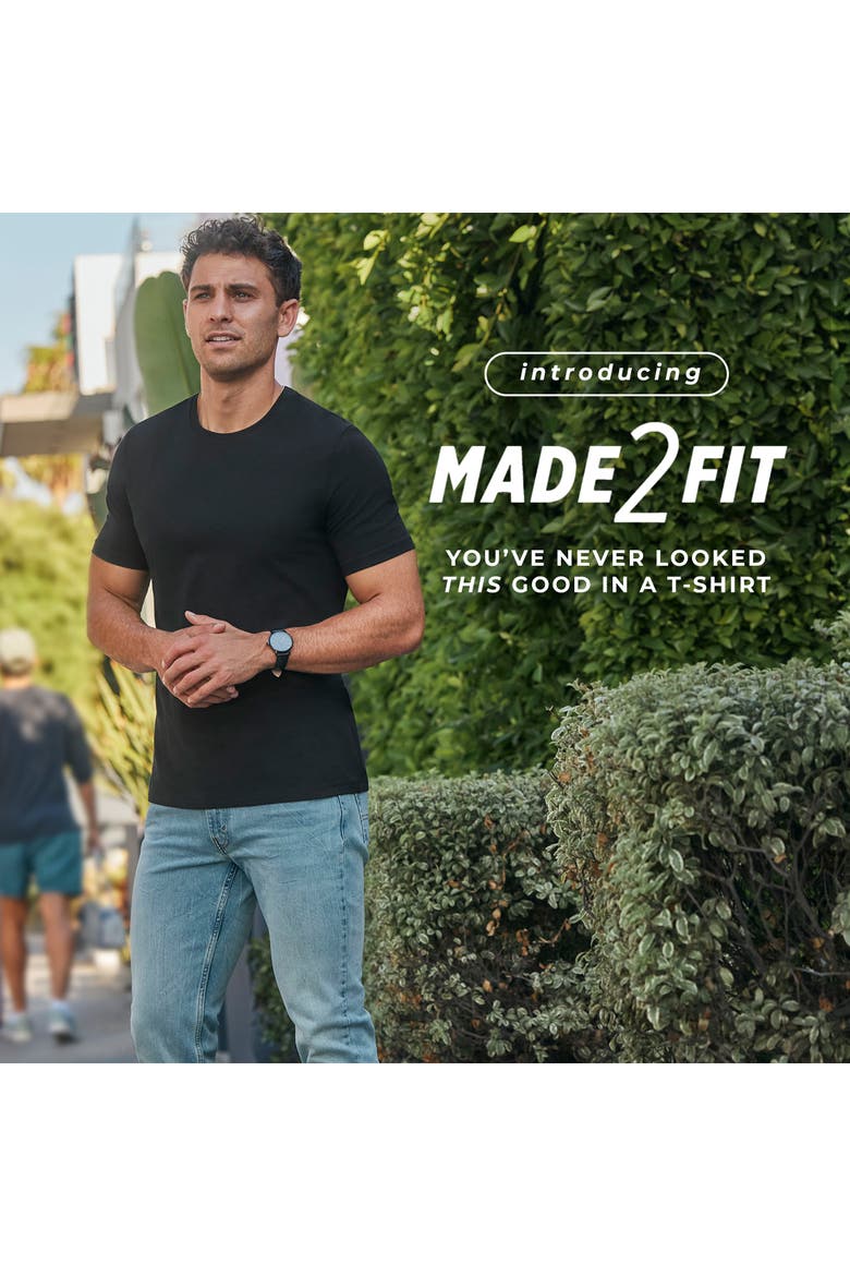 Mens Made2Fit Crew Neck T-Shirt, Alternate, color, Battleship Grey