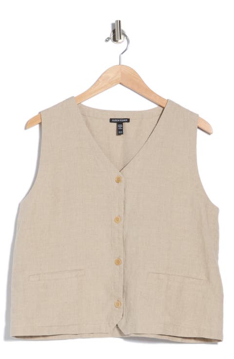V-Neck Organic Linen Vest