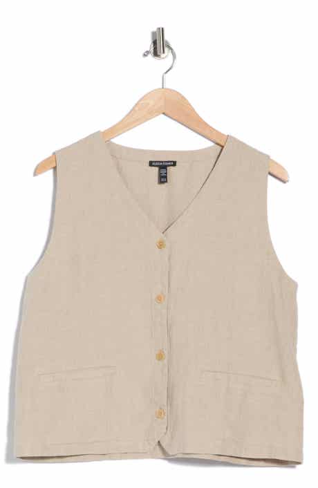 Eileen Fisher V-Neck Organic Linen Vest