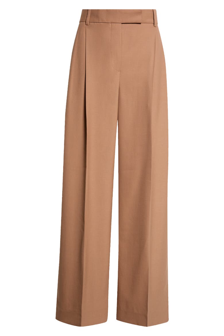 Luna Wide Leg Wool Blend Pants, Alternate, color, CAMEL