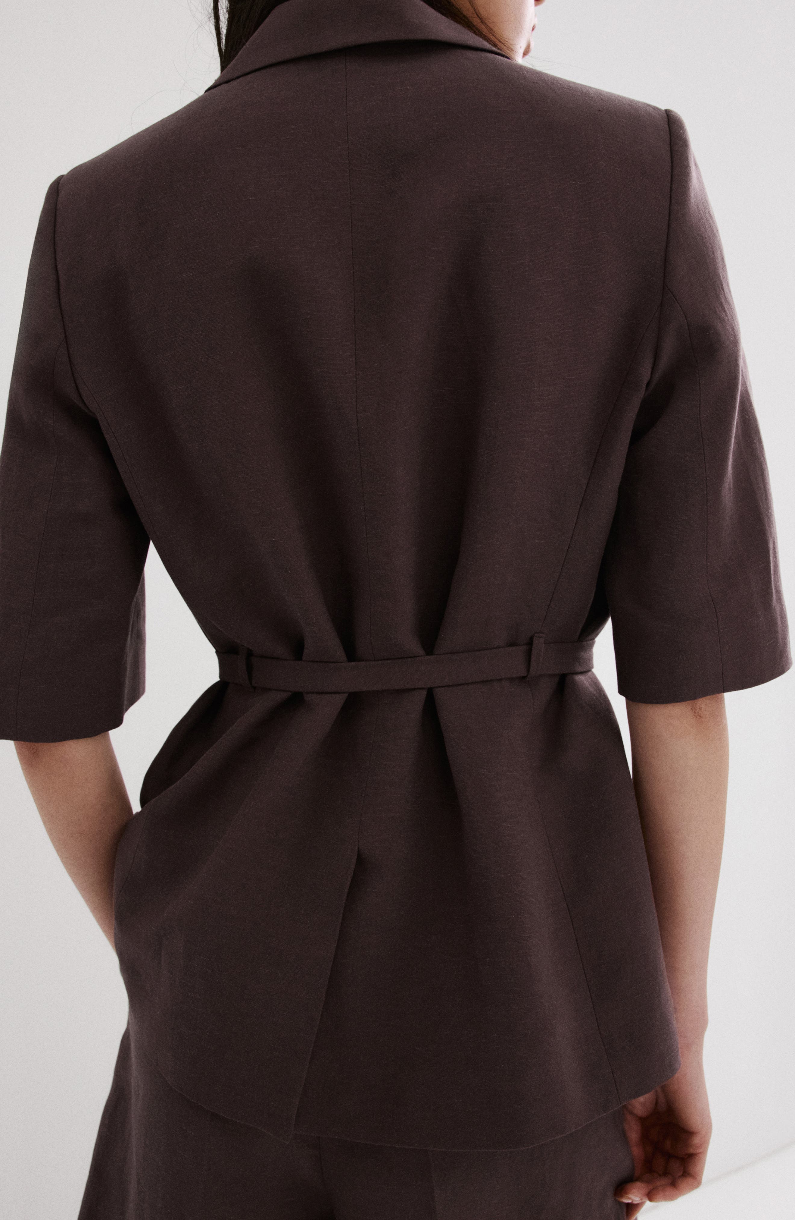 Argelia Belted Short Sleeve Blazer - image 2