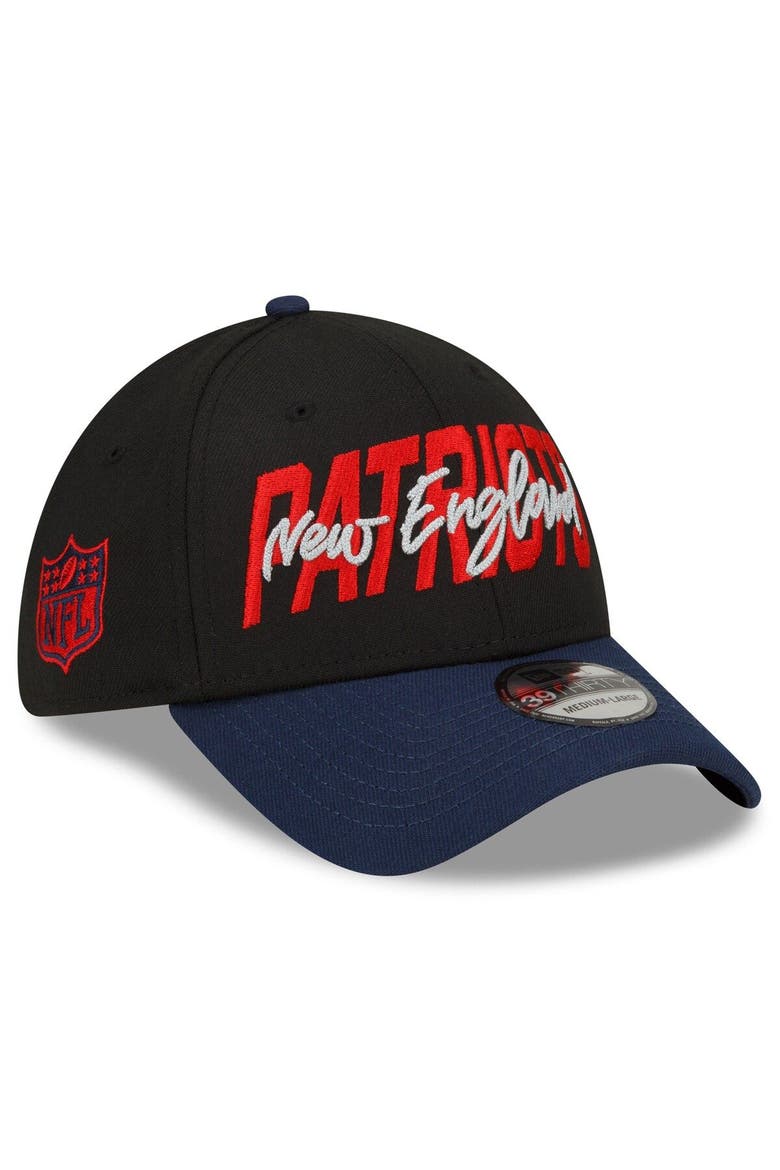 Men's New Era Black/Navy New England Patriots 2022 NFL Draft 39THIRTY Flex Hat, Alternate, color, Black