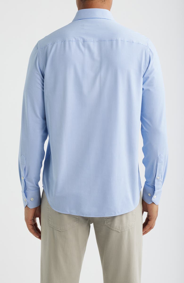 Bugatchi Julian Shaped Fit Stretch Button-Up Shirt, Alternate, color, Classic Blue