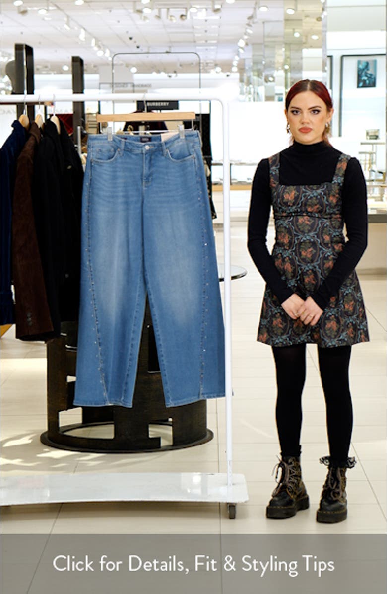 Teresa Rhinestone Wide Leg Jeans, sales video thumbnail