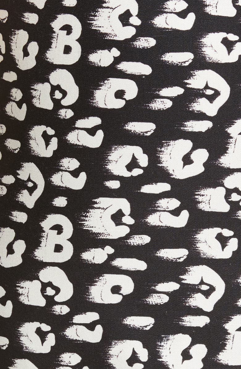 Brandon Maxwell Cheetah Print Shantung Strapless Tea Length Dress, Alternate, color, 