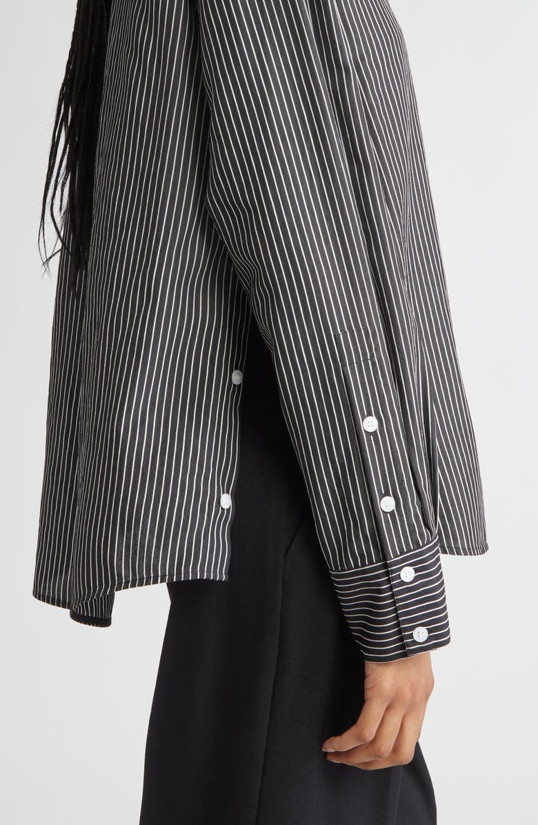 Proenza Schouler Lynsey Stripe Button-Up Shirt, Alternate, color, Black/ White