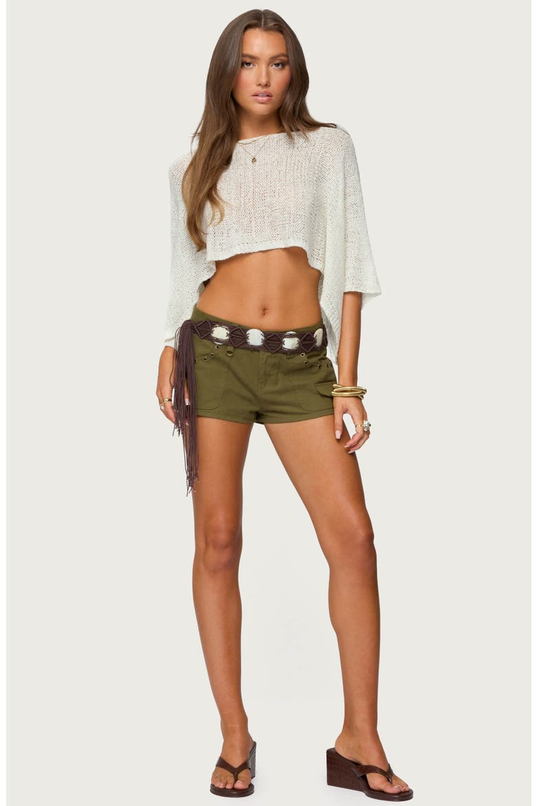 Laline Loose Knit Crop Top, Alternate, color, CREAM