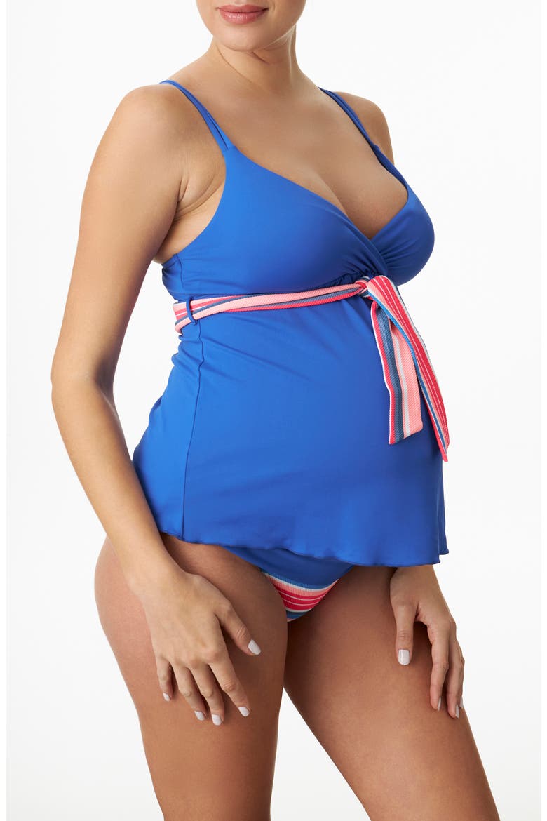 Devon Striped Two-Piece Maternity Swimsuit, Alternate, color, BLUE ROYAL