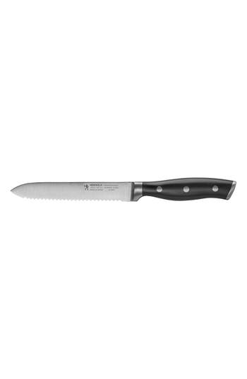 Henckels Cutlery Forged Accent 3.5-inch Serrated Utility Knife In Black