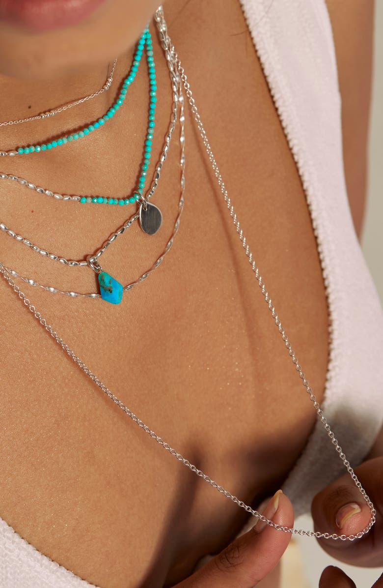 Monica Vinader Mini Nugget Stone Beaded Necklace, Alternate, color, Sterling Silver