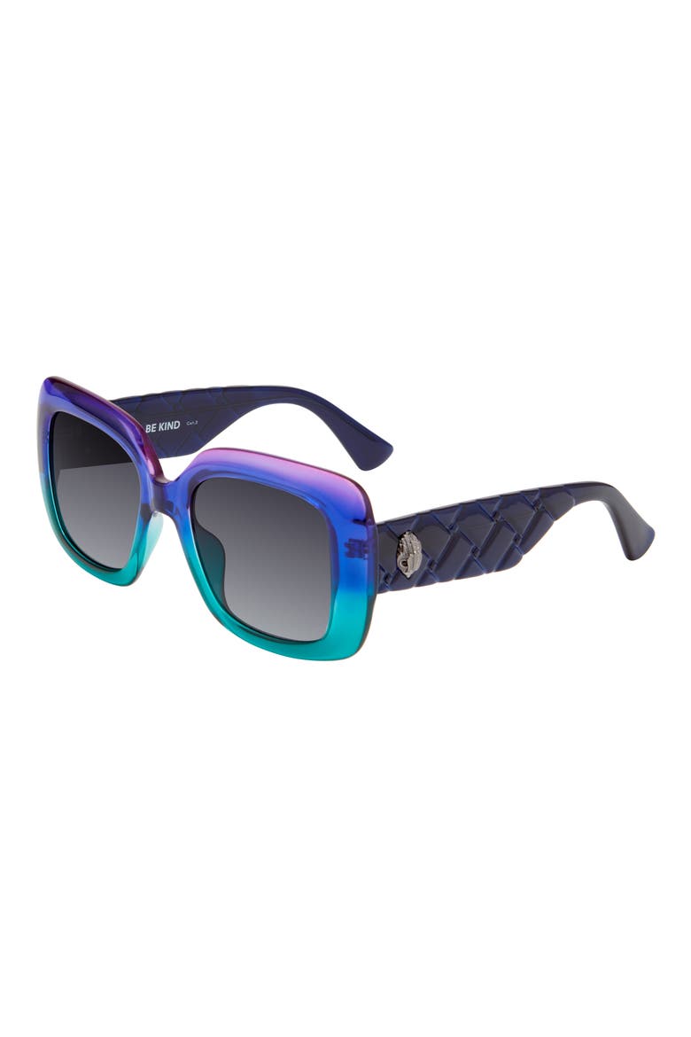 55mm Sunglasses, Alternate, color, TEAL/ DARK GREY SF