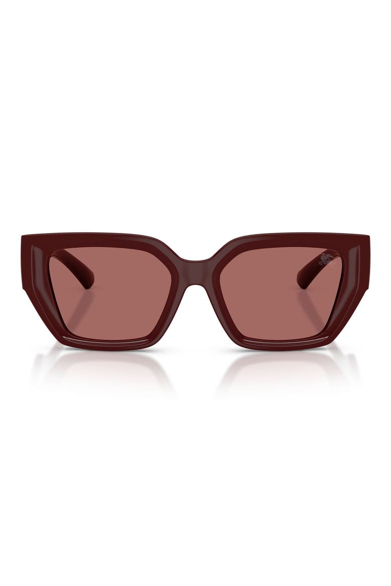 53mm Square Sunglasses, Main, color, BORDEAUX / DARK VIOLET