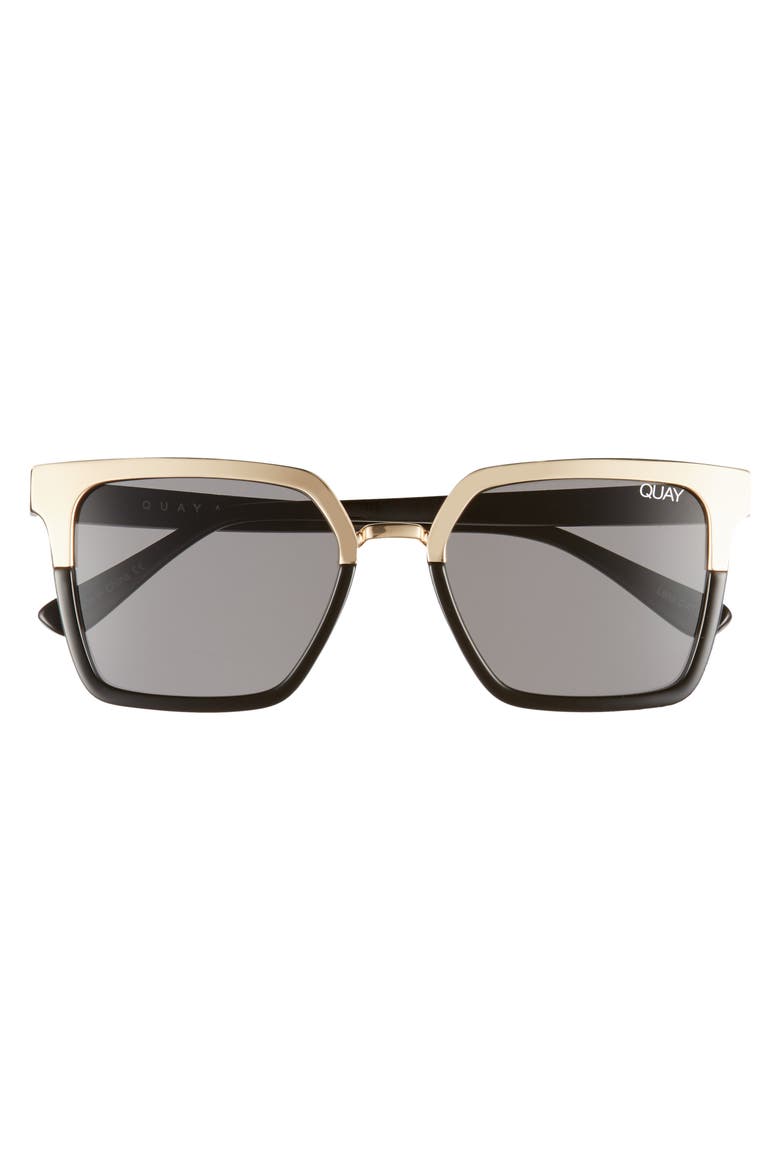 Australia x Jaclyn Hill Upgrade 55mm Square Sunglasses, Alternate, color, BLACK GOLD / SMOKE