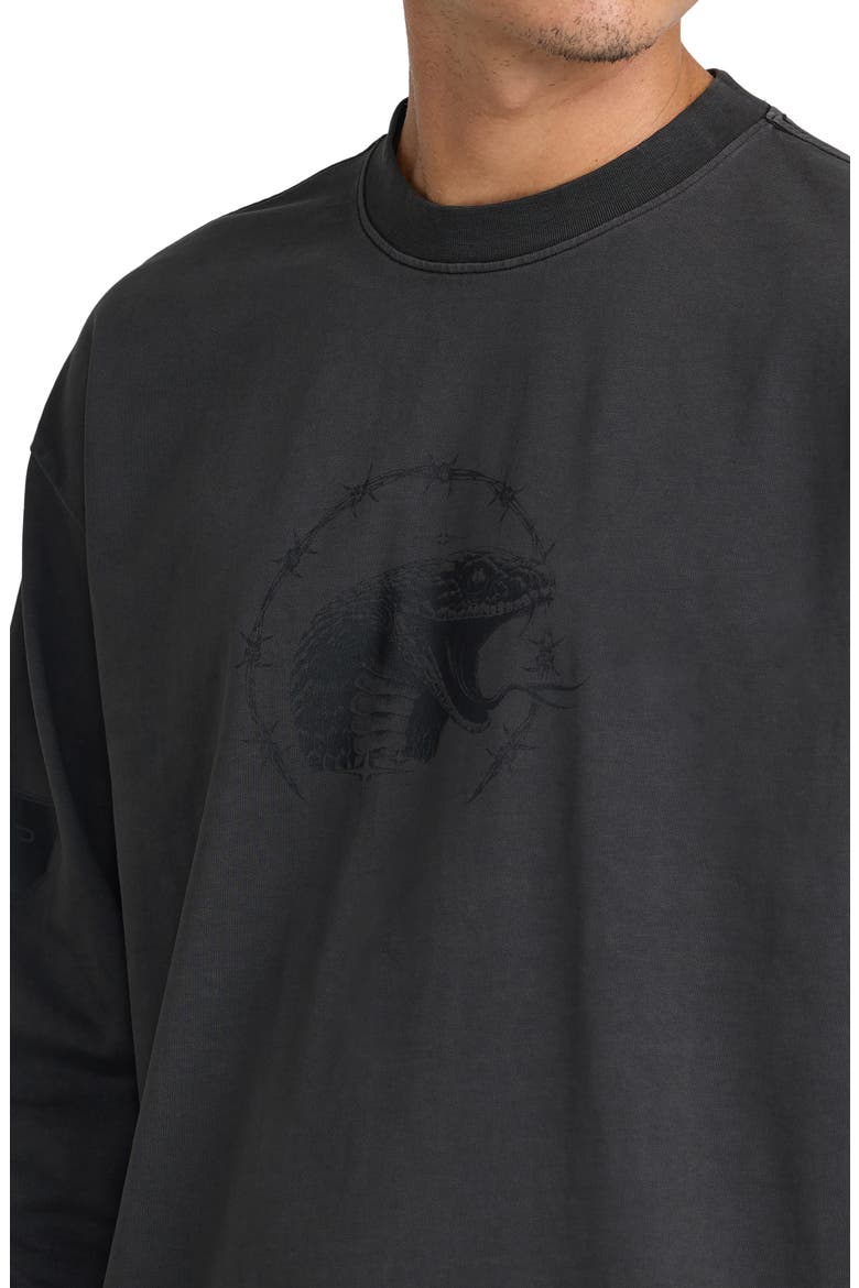 x Tapout Long Sleeve Heavyweight Cotton Jersey Graphic T-Shirt, Alternate, color, BLACK