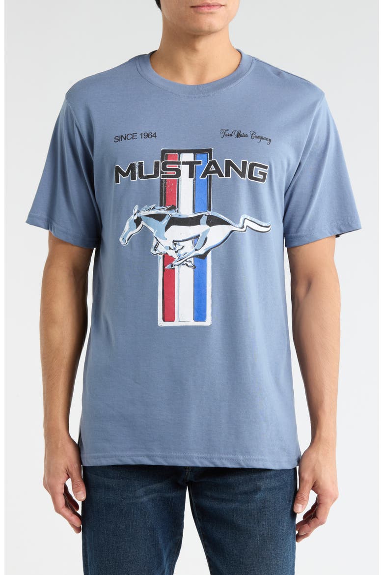 Mustang Graphic T-Shirt, Main, color, BLUE JEAN