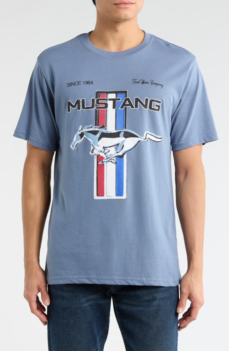 James Campbell Mustang Graphic T-Shirt, Main, color, Blue Jean