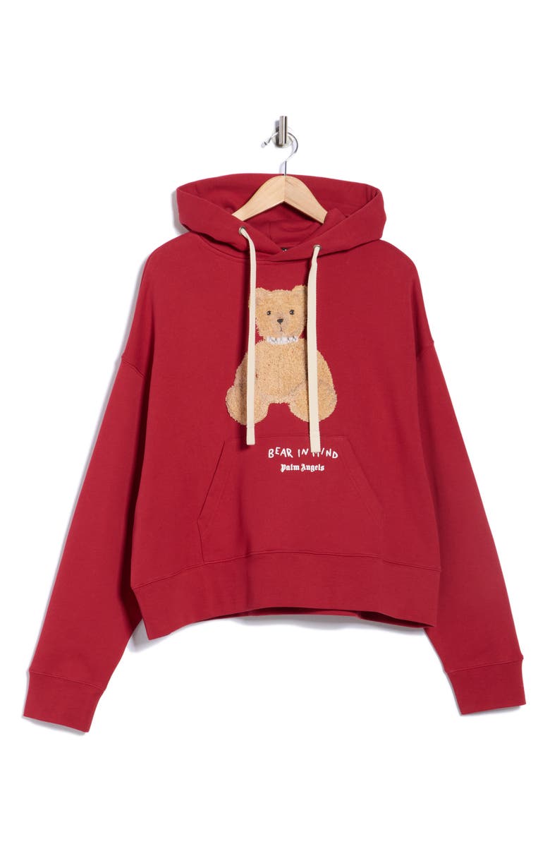 Palm Angels Bear in Mind Hoodie, Alternate, color, Red Brown