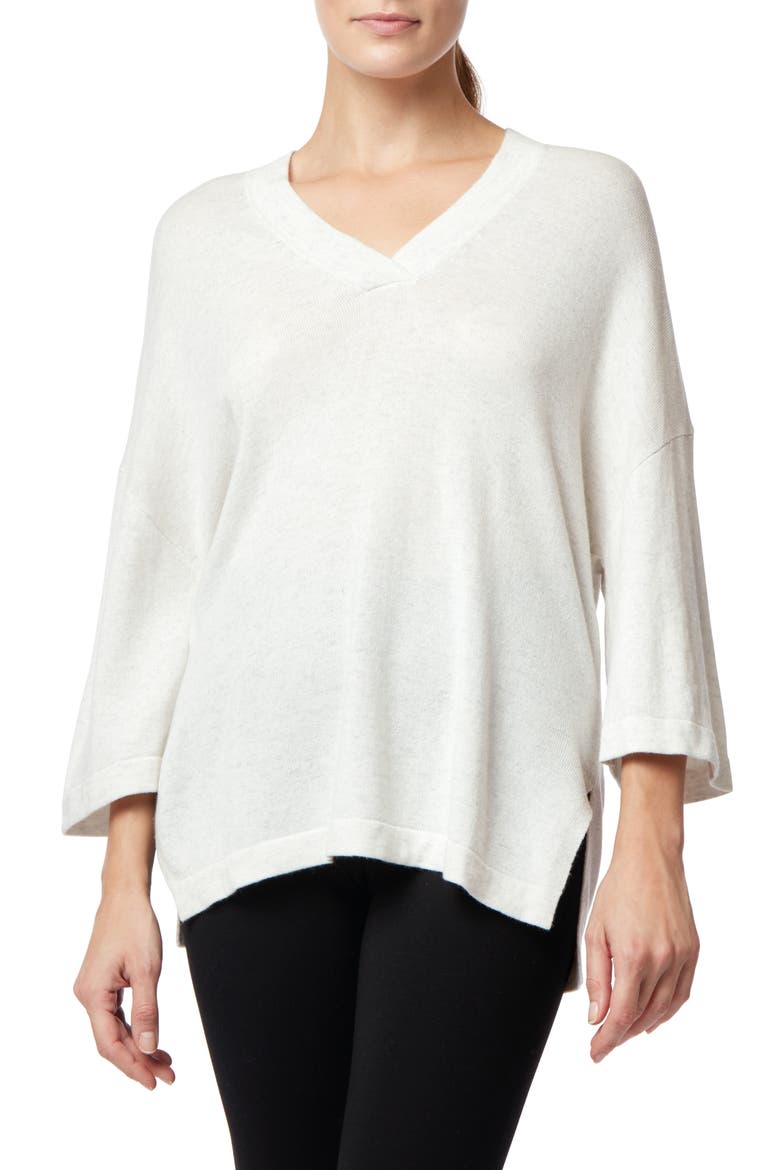 Wool Blend V-Neck Tunic, Main, color, CLOUD MARL