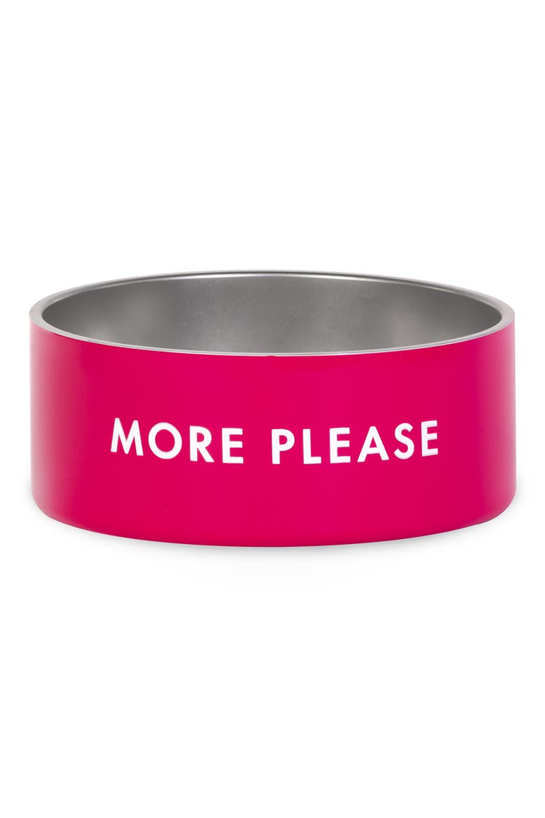 small stainless steel dog bowl, Main, color, PINK/RED