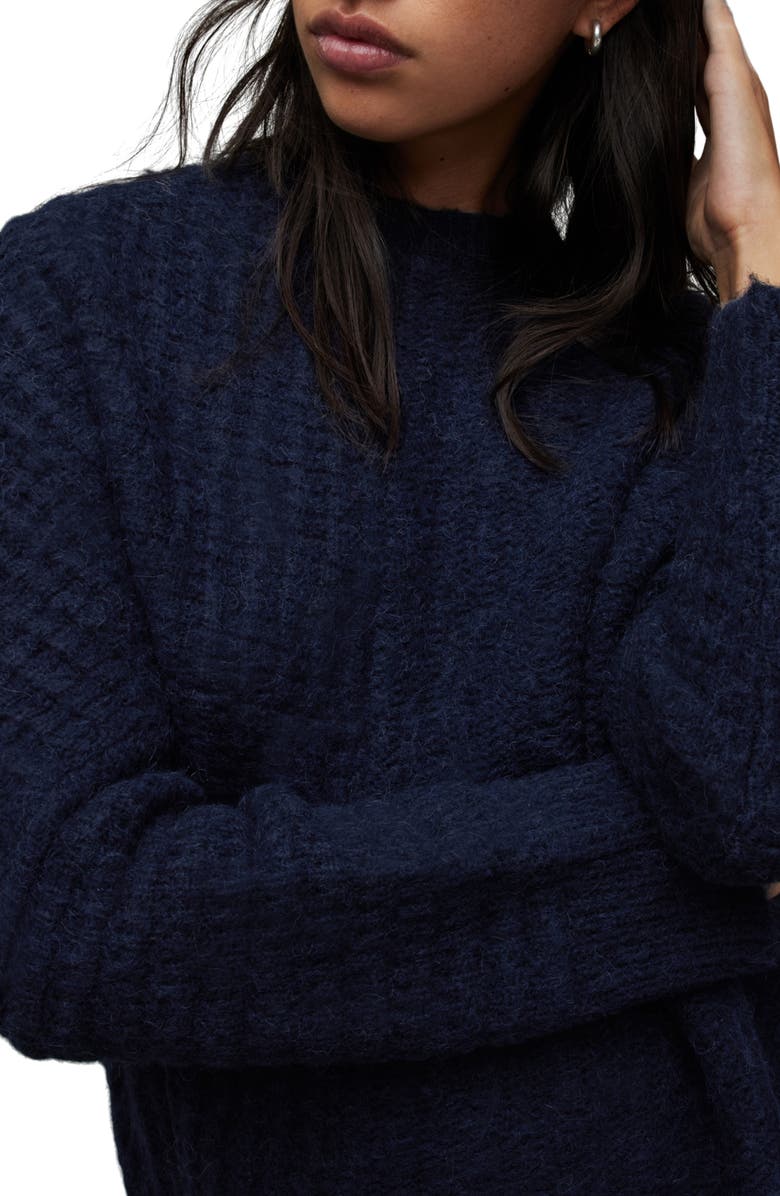 AllSaints Selena Mixed Stitch Asymmetric Sweater, Alternate, color, 