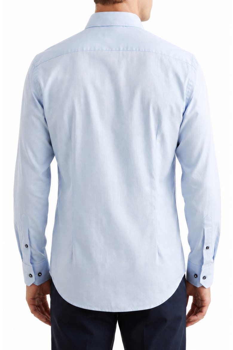 Stretch Cotton Button Up Shirt, Alternate, color, LT BLUE