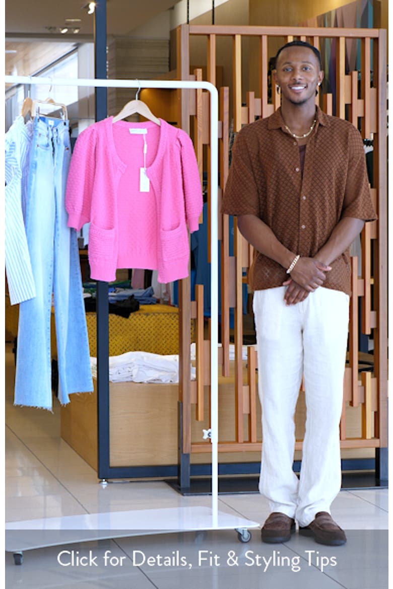 Greer Puffed Elbow Sleeve Cotton Cardigan video