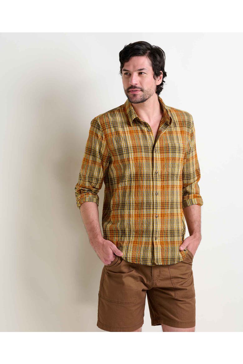 Men's Fletcher Long Sleeve Shirt, Alternate, color, Umber Plaid