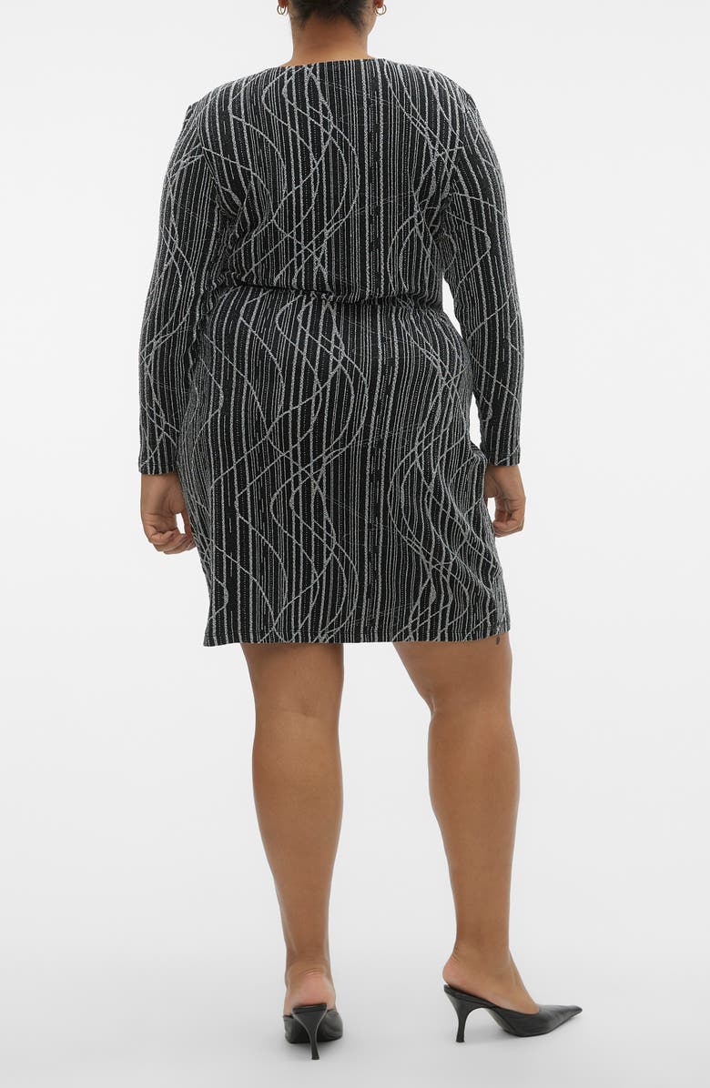 VERO MODA CURVE Metallic Long Sleeve Body-Con Cocktail Dress, Alternate, color, 