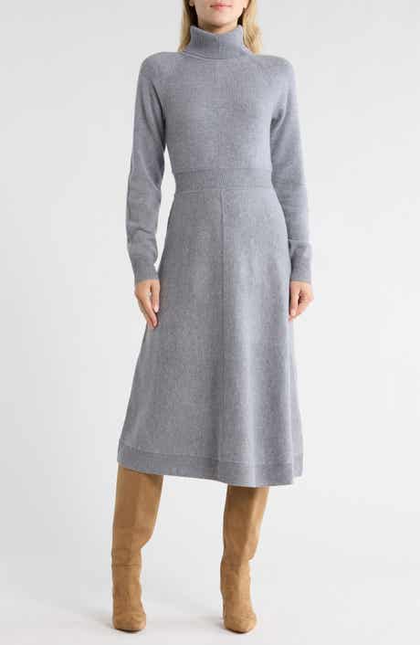 Derek Lam 10 Crosby Bethany Long Sleeve Wool Turtleneck Sweater Dress